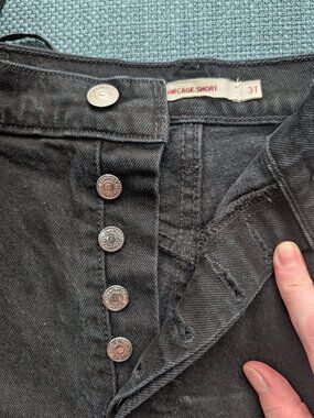 Madewell High Rise Black Denim Shorts | 32